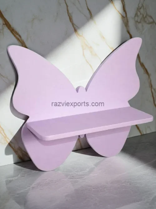 Butterfly Wood Wall Shelf – 12x6x12″ Mango Wood Shelf for Home & Office Decor