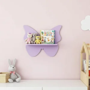Unique handmade butterfly wood wall shelf crafted by Indian artisans