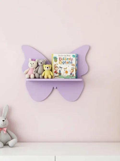 Butterfly Wood Wall Shelf – 12x6x12″ Mango Wood Shelf for Home & Office Decor