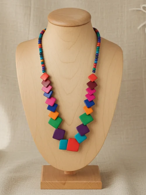 Handmade Multi-Color Bone Necklace 33 cm by Razvi Exports