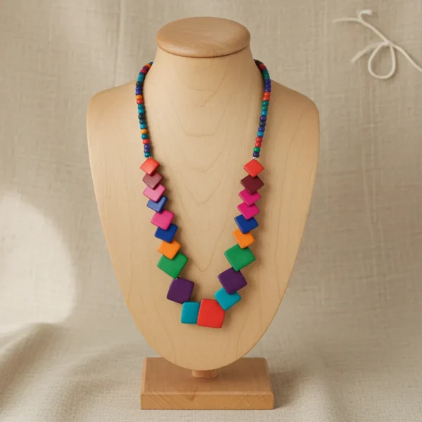 Multi-Color Bone Necklace 33 cm – Handmade Multi-Strand Jewelry | Razvi Exports Manufacturer & Supplier