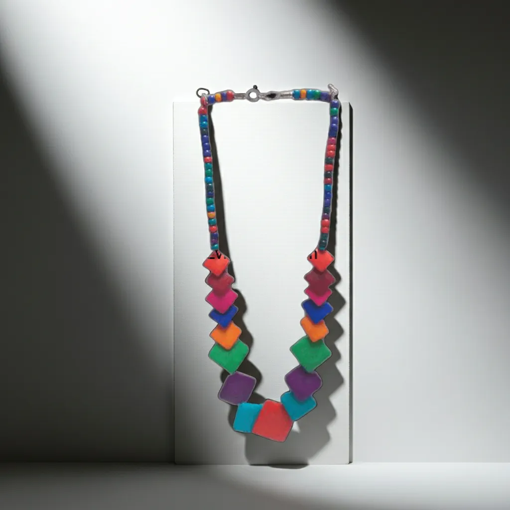 Handmade Multi-Color Bone Necklace 33 cm by Razvi Exports 2 Natural Bone Jewellery Manufacturer in India