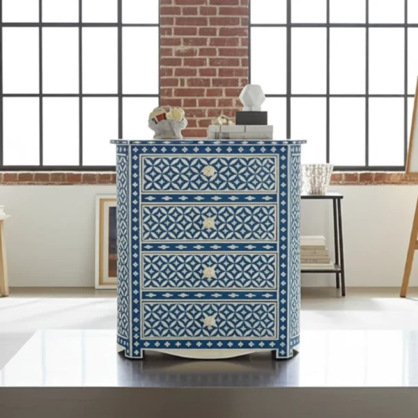 custom bone inlay chest of drawers manufacturer in india