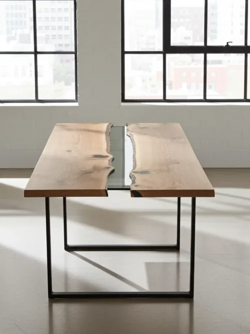Luxury Handmade Wood and Epoxy Resin Dining Table by Razvi Exports