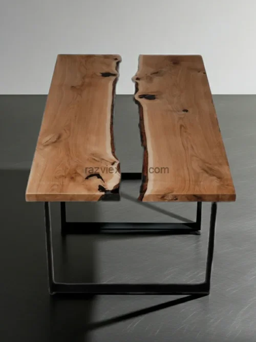 Luxury Handmade Wood and Epoxy Resin Dining Table by Razvi Exports