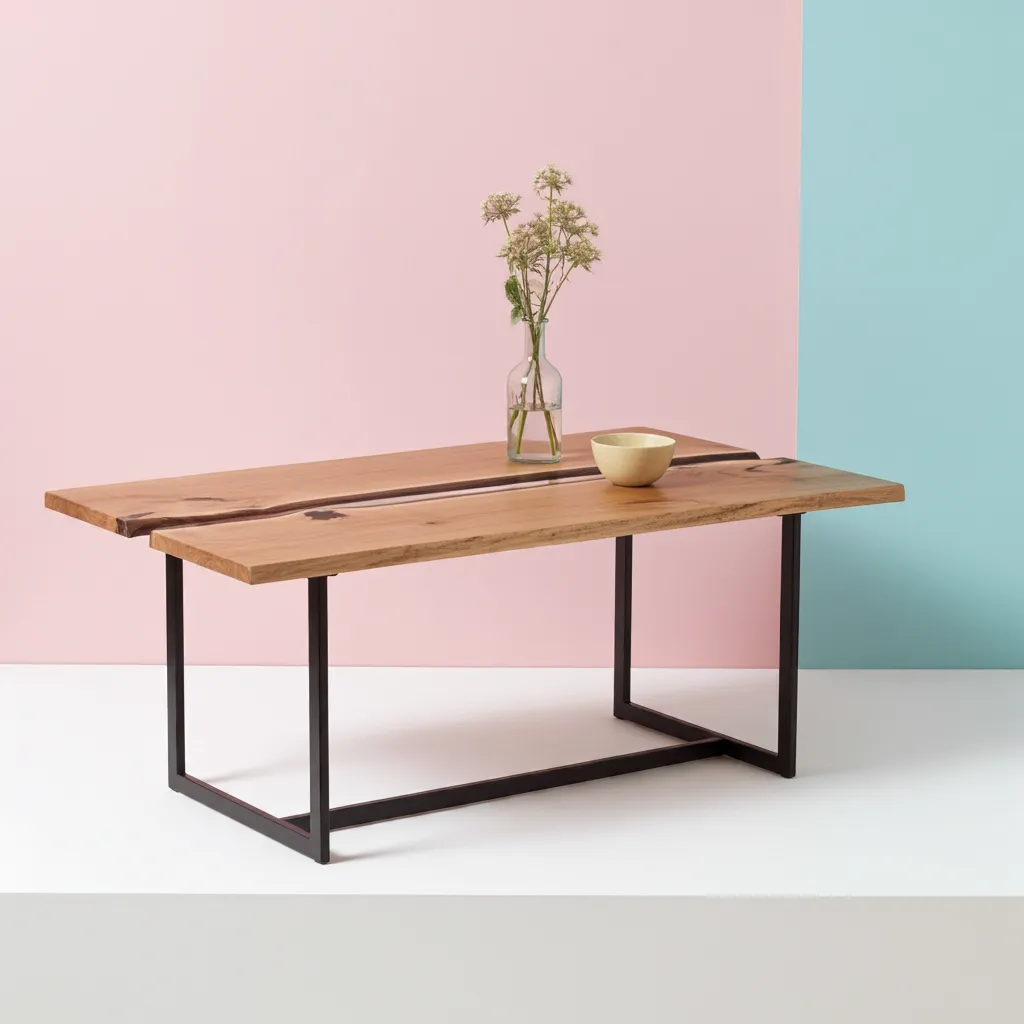 Luxury Handmade Wood and Epoxy Resin Dining Table by Razvi Exports 3 Custom wood and epoxy dining table handmade by Indian artisans for expor