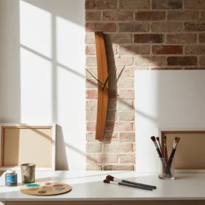 Wooden Striped Wall Clock - 20x2.5 Inches Handmade Designer Wall Clock 5 Modern striped wood wall clock for living room and office decor