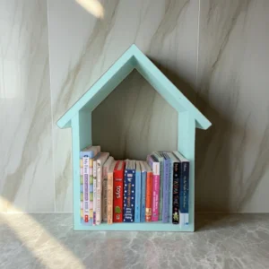 Wooden Book Wall Shelf 15x8" in Turquoise by Razvi Exports 7 custom wood book shelf | manufacturer Razvi Exports