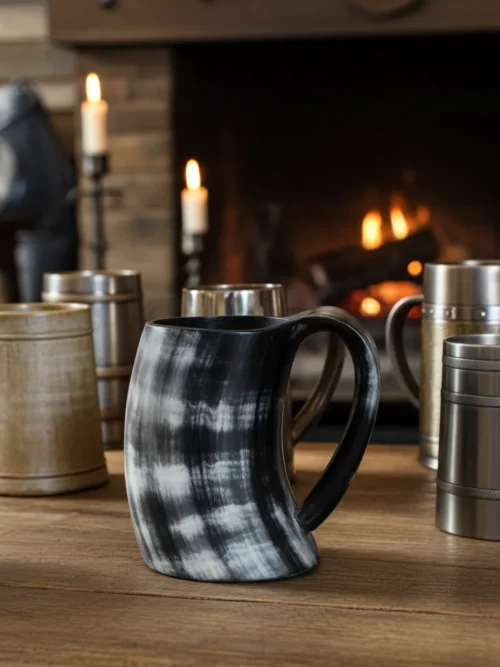 Authentic Ox Horn Viking Tankard 6” 500ml By Razvi Exports