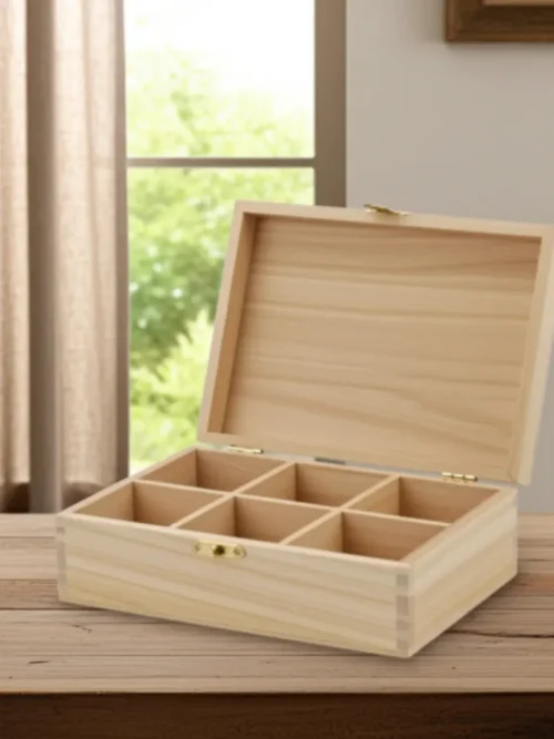 Wooden Jewelry Box – Handmade Pine Wood Jewelry Organizer