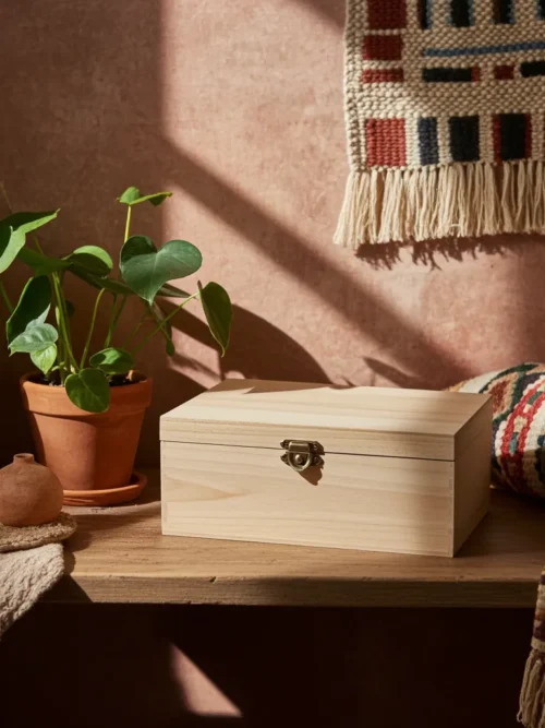 Wooden Jewelry Box – Handmade Pine Wood Jewelry Organizer