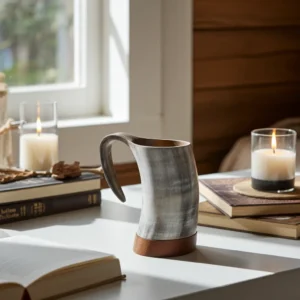 Authentic Viking horn mug for beer and mead drinking