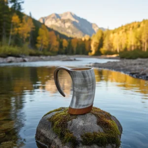 Food-safe Viking mug handcrafted by skilled Indian artisans