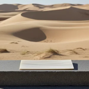 Rectangular 160x60 mm white buffalo horn plate handmade by Indian artisans