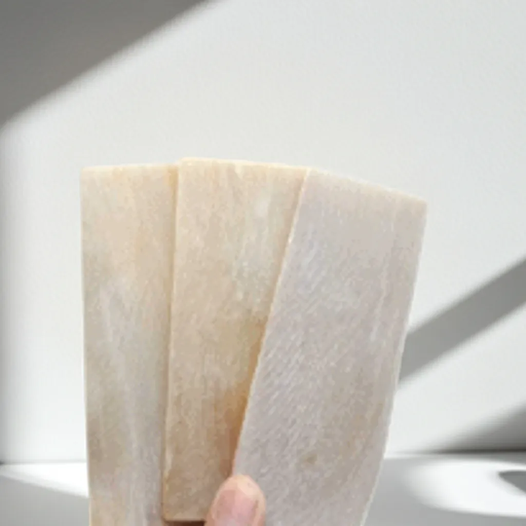 Polished white buffalo horn plate 160x60 mm in natural pure blonde finish