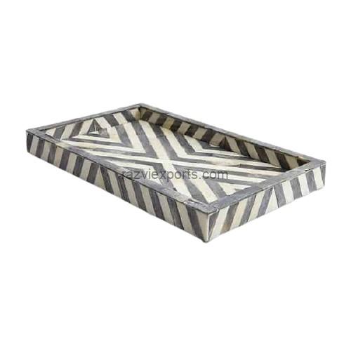 Amazing Geometric Bone Inlay Tray Wholesale | Razvi Exports