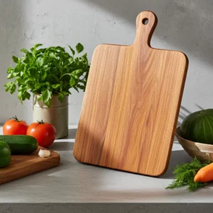 Personalized acacia wood chopping board 12x7 with 3 inch grip handle