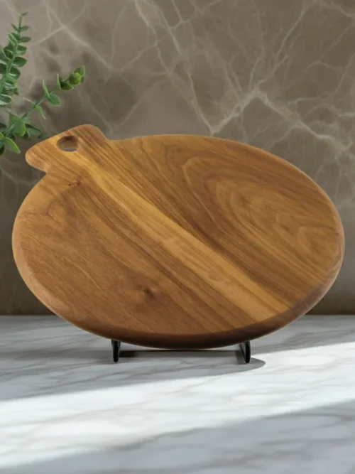 Acacia wooden chopping block 14x12 with natural wood grain