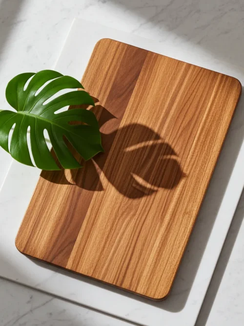 Acacia wooden chopping block 16x12 with natural wood grain