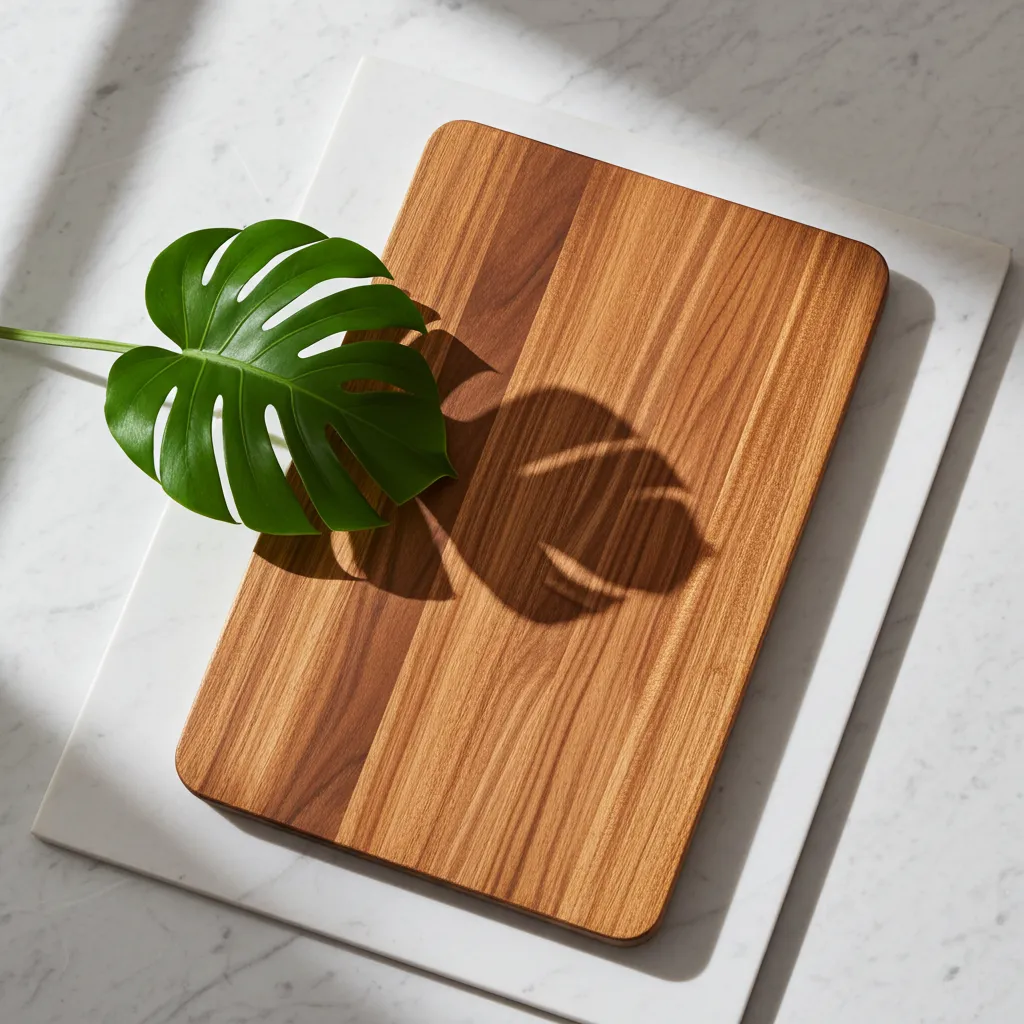 Acacia wooden chopping block 16x12 with natural wood grain