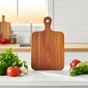 Custom engraved acacia wooden cutting board with handle