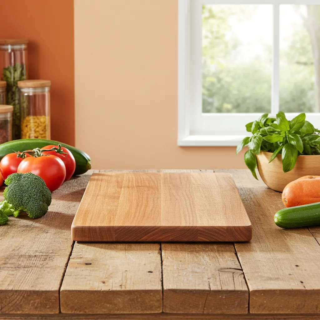 Handcrafted acacia wood cutting block in 16x12 inch size