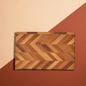 Handmade End Grain Wooden Cutting Board with Chevron Design
