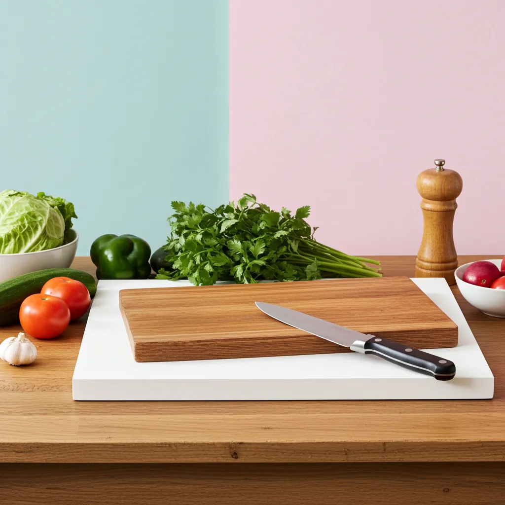 Heavy-duty acacia wooden chopping block suitable for daily kitchen use