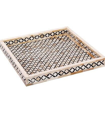 Best Black and White Bone Inlay Trays Square | B2B