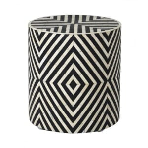 bone inlay round stool