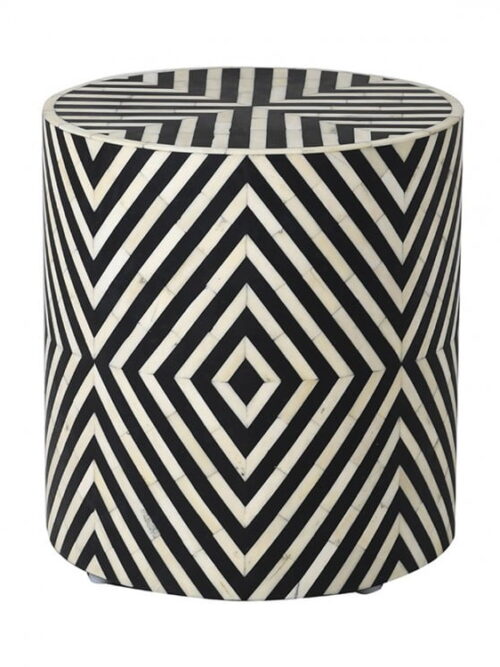 Bone Inlay Round Stool | Inlay Furniture Supply Worldwide