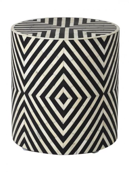 bone inlay round stool