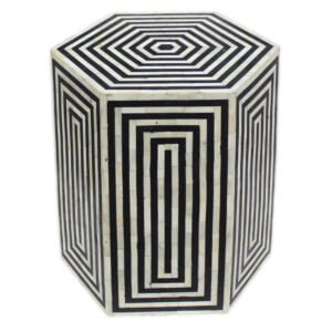 bone inlay side lamp table