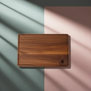 Rectangular walnut Large wooden cutting board featuring natural grain finish