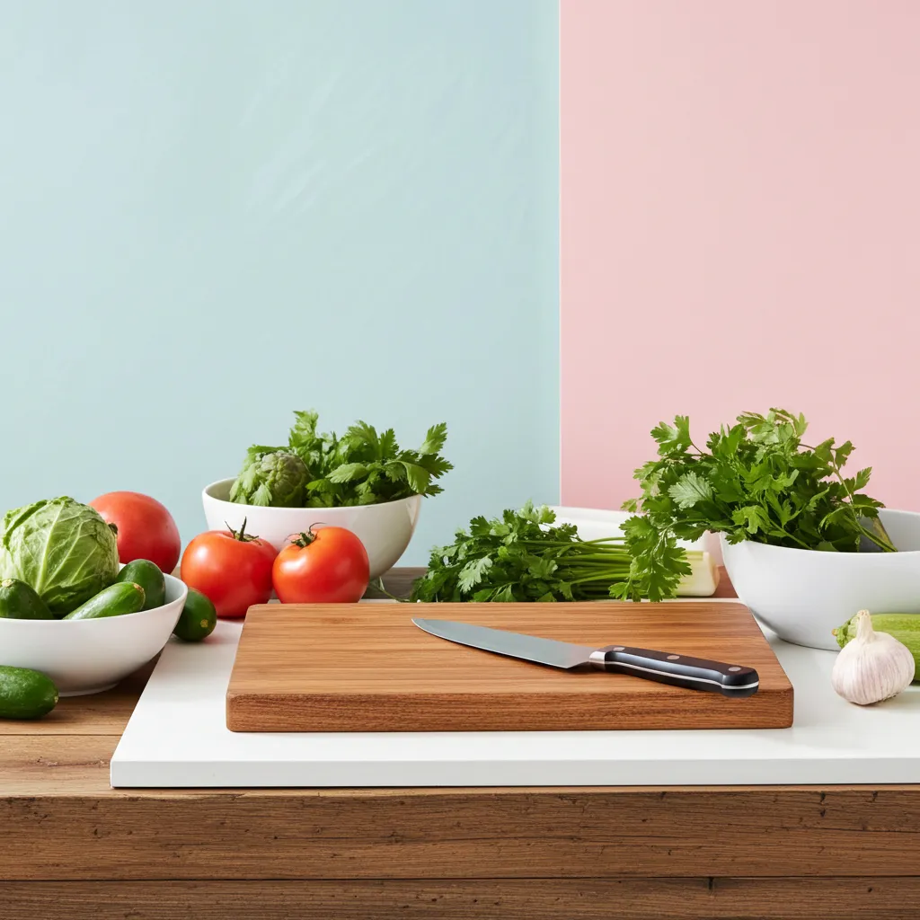 Solid acacia wood chopping board 16x12 showcasing natural finish