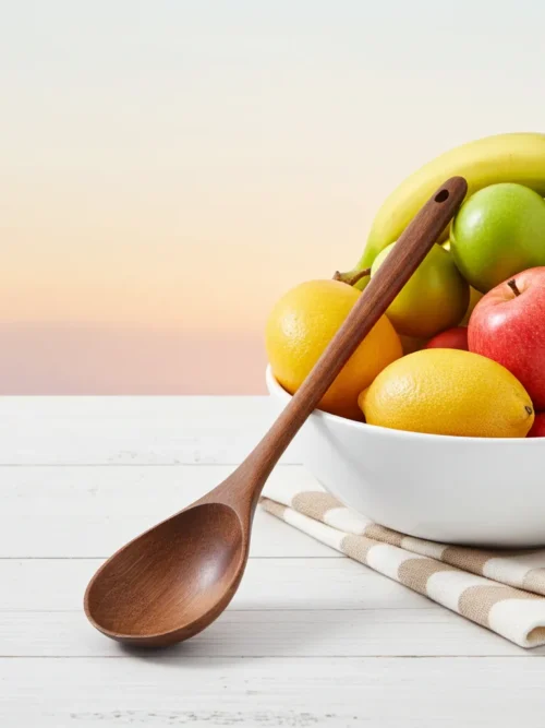 Long handle mixing spoon 14 inch made from mango wood with moisture below 12 percent