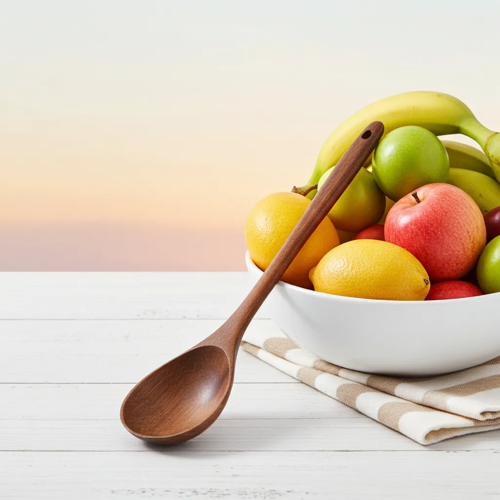 Long handle mixing spoon 14 inch made from mango wood with moisture below 12 percent