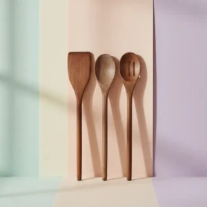 Natural mango wood cooking spurtle tools set for kitchen use