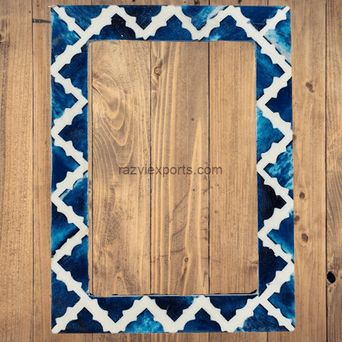New Amazing Bone Inlay Photo Frame Blue 18.2% 0ff