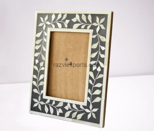 black and white bone inlay picture frame