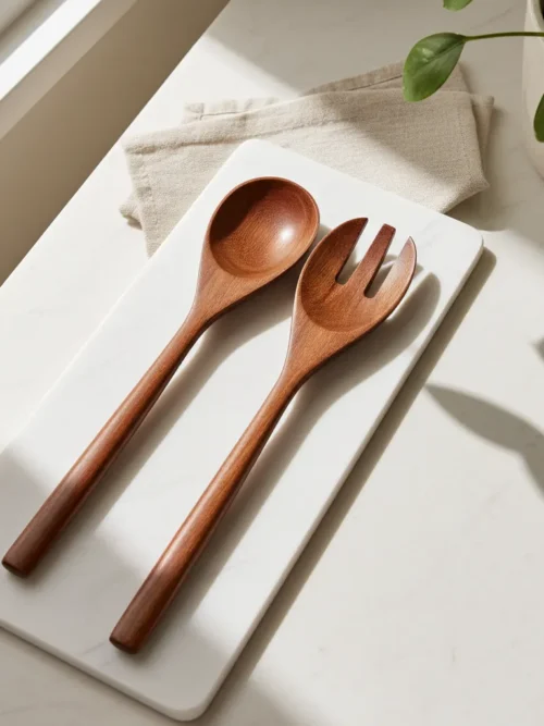 FSC certified wooden spoons set 12 inch made from acacia wood