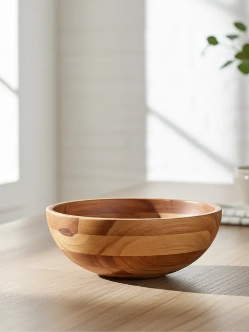 farmhouse bowl centerpiece 10x10x3.5 made from teak wood