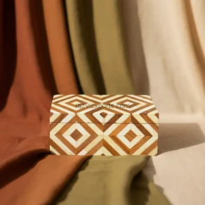 geometric diamond inlay box decorative storage box with diamond pattern