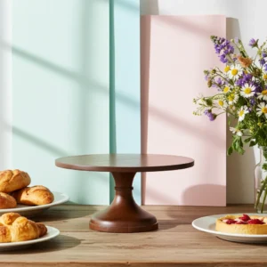 Solid walnut wood cupcake stand in 12x12x5 inch size