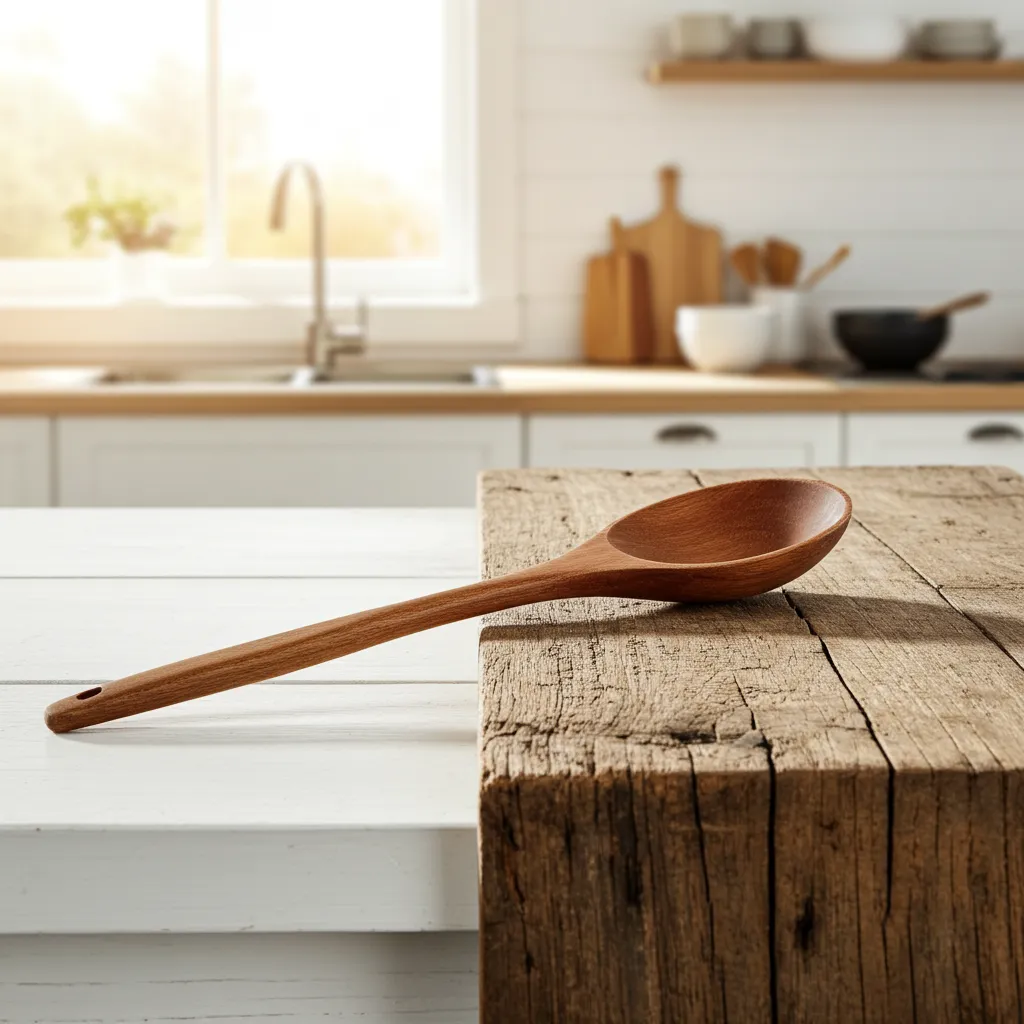 Handcrafted 14 inch mango wood mixing spoon for kitchen use