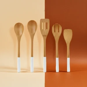 wooden spoon set Enameled 5 piece made from mango wood in 12 inch size