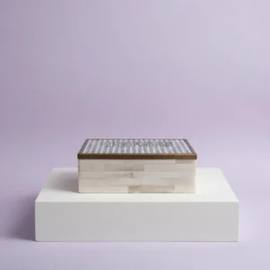 white and black hex tile bone inlay box decorative storage box