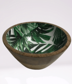 Best Quality Mango Wooden Salad Bowl with Enamel work for Sale