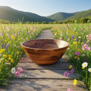 acacia wood large wooden bowl for salad and serving use