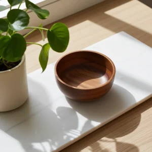 walnut wood large wooden fruit bowl with smooth finish